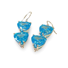 Charger l'image dans la galerie, BOUCLES D'OREILLES PENDANTES EN CRISTAL - Bleu aqua