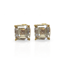 Charger l'image dans la galerie, Boucles d'oreilles clous ASCHER - Plaqué or blanc 18 carats