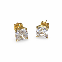 Charger l'image dans la galerie, Boucles d'oreilles clous ASCHER - Plaqué or blanc 18 carats