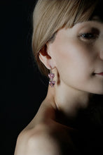 Charger l'image dans la galerie, BOUCLES D'OREILLES PENDANTES EN CRISTAL - Rose