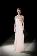 Load image into Gallery viewer, Aphrodite Silk Satin X-back evening slip dress with lace cup - Pink
